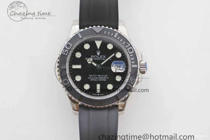 MiroTime 0328 Yacht-Master 42mm 226659 TWA 1:1 Best Edition 3D Black Ceramic Bezel on Oysterflex Strap VR Stretchable 2085